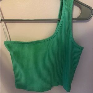One shoulder cropped tank top